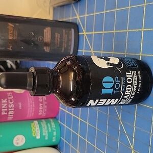 10 Top Active Men's Beard Oil Pure & Moisturizing 120ml Dropper Bottle Dead Sea